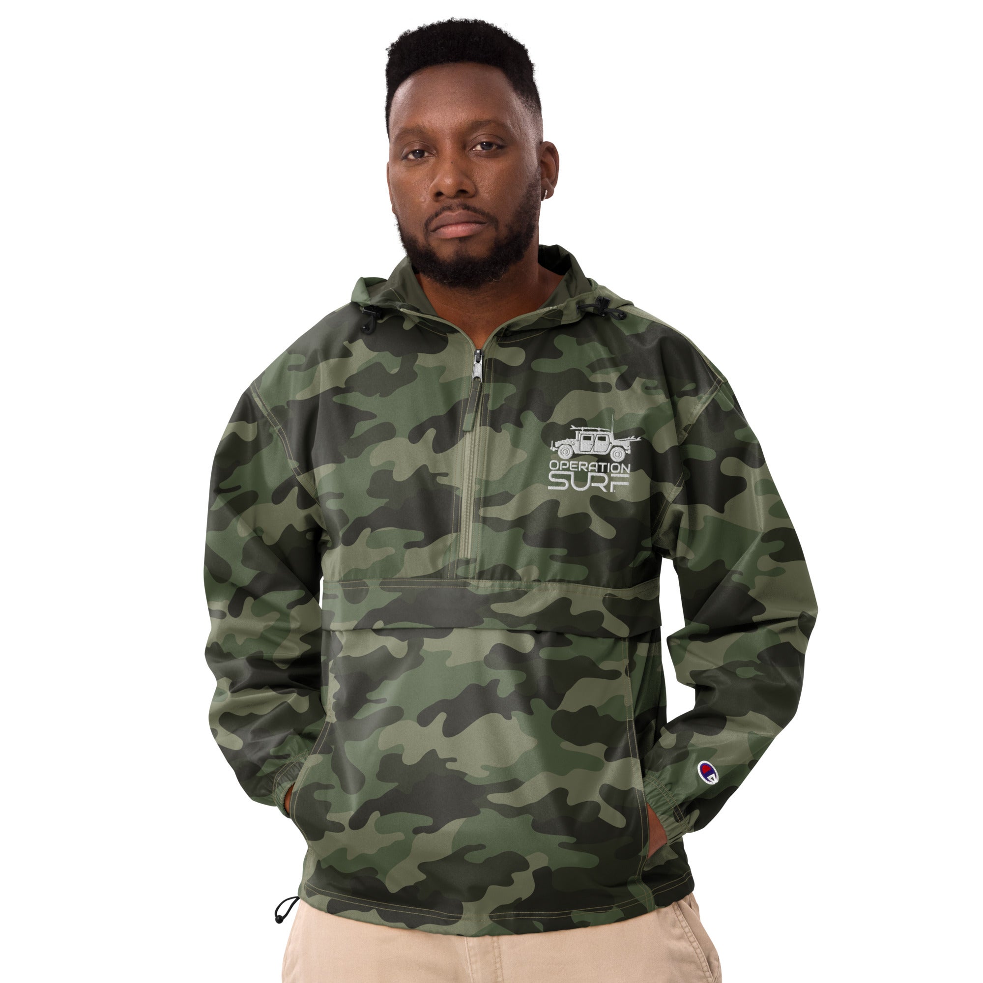 Embroidered Champion Packable Jacket | Operation Surf
